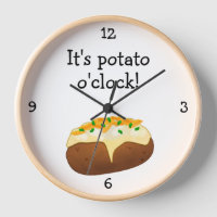 Potato O'Clock funny food themed Large Clock