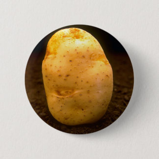 Potato on dirt 6 cm round badge