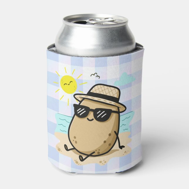 Potato On The Beach Summer Vibes Can Cooler (Can Front)