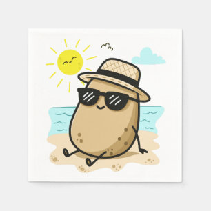 Potato On The Beach Summer Vibes Napkin
