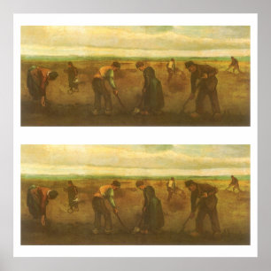 Potato Planting by Vincent van Gogh, Vintage Art Poster