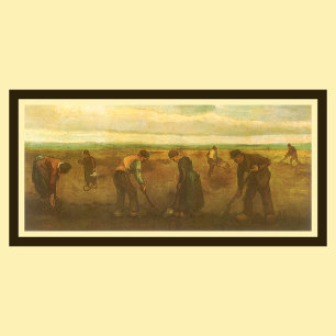 Potato Planting by Vincent van Gogh, Vintage Art Poster