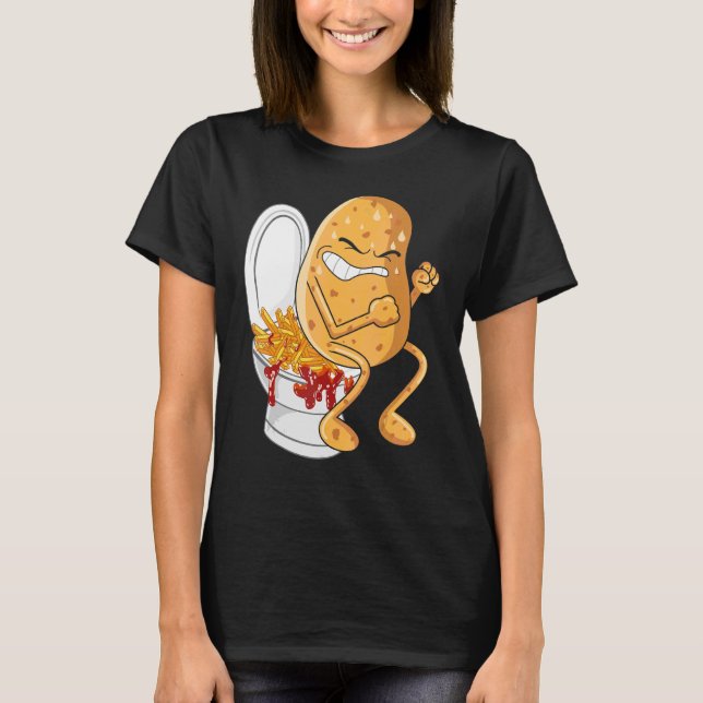 Potato Pooping French Fries Fried Potatoes Food T-Shirt (Front)
