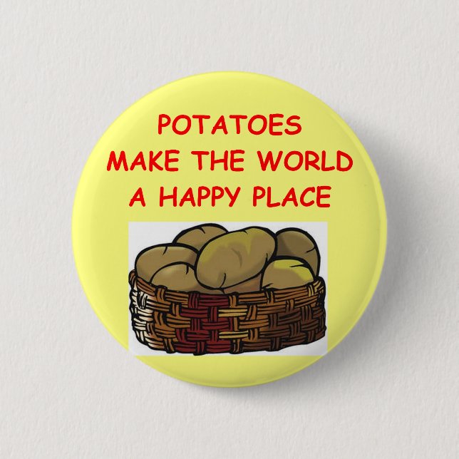 potato potatoes 6 cm round badge (Front)