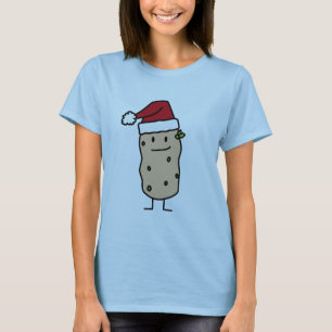 Potato Potatoes wearing Christmas Santa Hat Happy T-Shirt