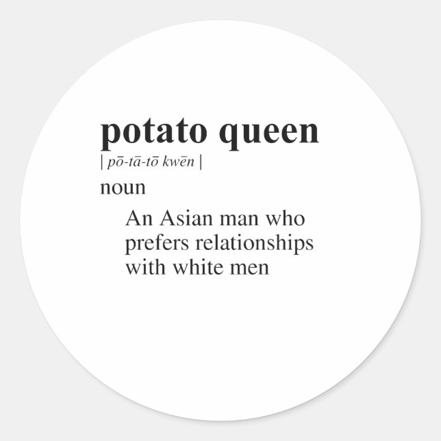 POTATO QUEEN CLASSIC ROUND STICKER (Front)