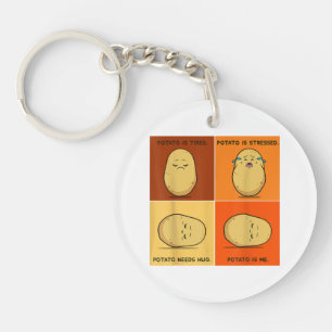 Potato Spud Root Vegetable Tater Vegan Lover Keto Key Ring