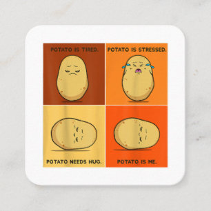 Potato Spud Root Vegetable Tater Vegan Lover Keto Square Business Card