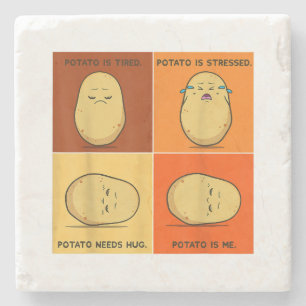 Potato Spud Root Vegetable Tater Vegan Lover Keto Stone Coaster
