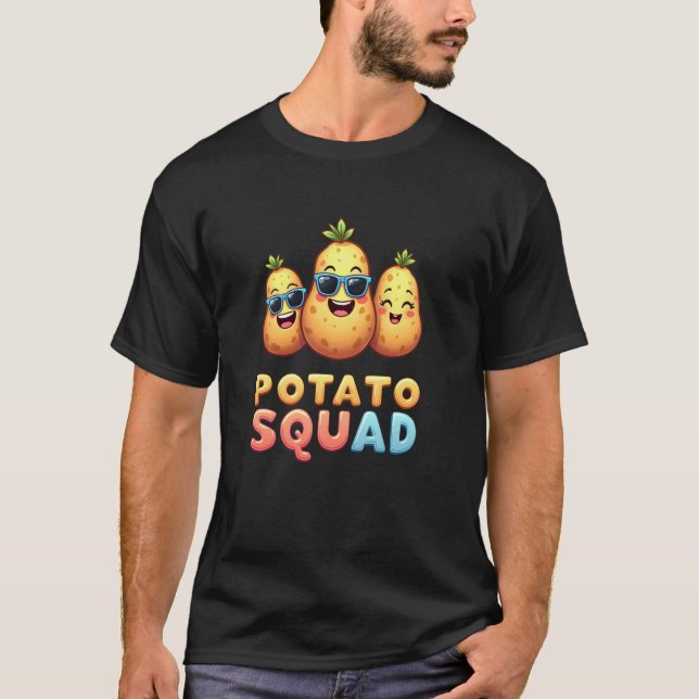 Potato Squad - Cheerful Sunglasses Potatoes T-Shirt (Front)