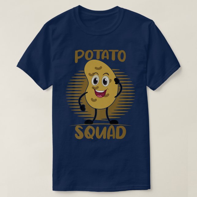 POTATO SQUAD Funny Smiling Vegetarian Matching Pot T-Shirt (Design Front)
