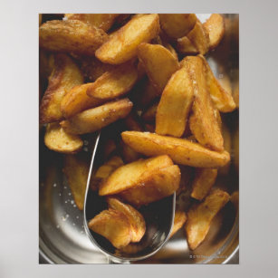 Potato wedges with salt (detail) poster