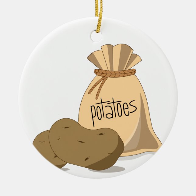 Potatoes Ceramic Tree Decoration (Front)
