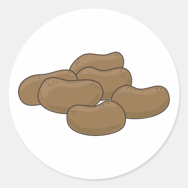 Potatoes Classic Round Sticker (Front)