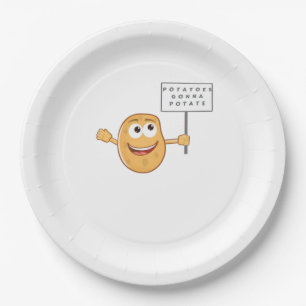 Potatoes Gonna Potate (Vegetable Potato Pun) Class Paper Plate