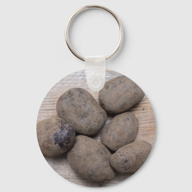 Potatoes on rustic wood Concept Key Ring (Front)