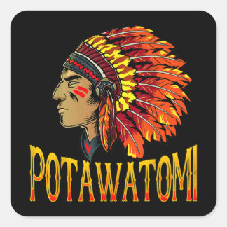 Potawatomi Tribe Native American Potawatomi Herita Square Sticker