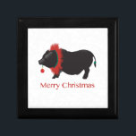 Potbellied Pig Merry Christmas Design Gift Box<br><div class="desc">Potbellied Pig Merry Christmas Design</div>