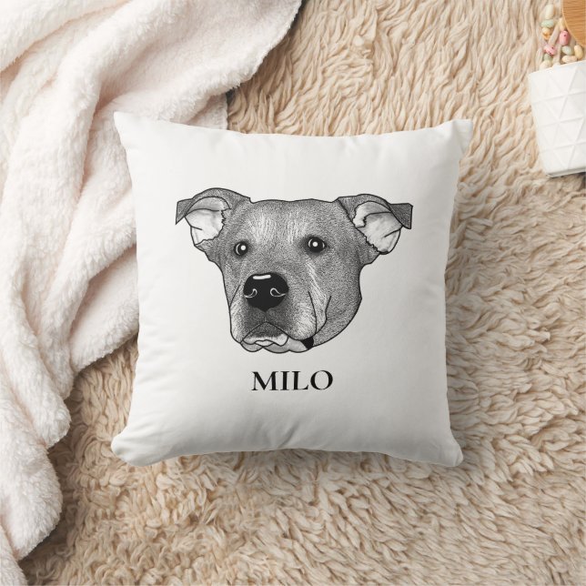 Potcake Dog Personalised Hand Drawing Cushion (Blanket)