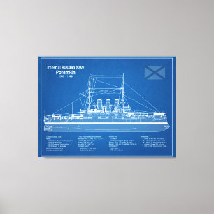 Potemkin - Ship Blueprint Plans ABD  Canvas Print