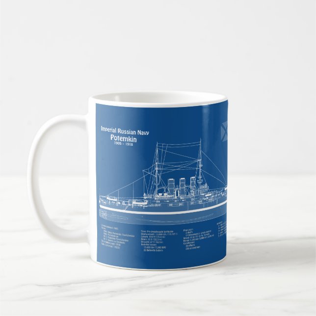 Potemkin - Ship Blueprint Plans ABD  Coffee Mug (Left)