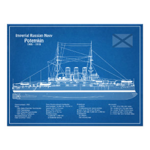 Potemkin - Ship Blueprint Plans ABD Photo Print