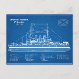 Potemkin - Ship Blueprint Plans ABD Postcard