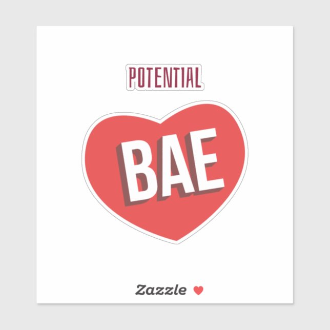 Potential Bae, Big Red Heart Love Design (Sheet)