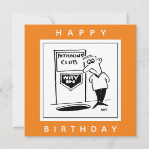 Potholing Club Entrance in the Floor Cartoon Card