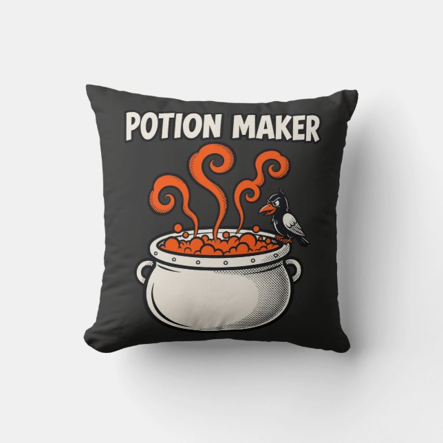  Potion Maker Witchy Comic Tee Cushion (Front)