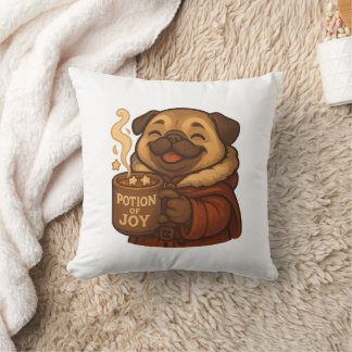 Potion of Joy Pug Pillow | Cute Cozy Christmas Dog