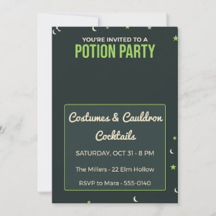 Potion Party Halloween Invitation Adult Costume Pa