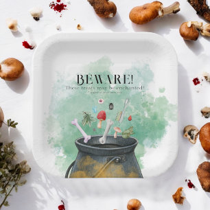 Potions, Spells, Magic Halloween Witches Cauldron Paper Plate