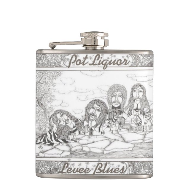 Potliquor Levee Blues Album Art Hip Flask (Front)