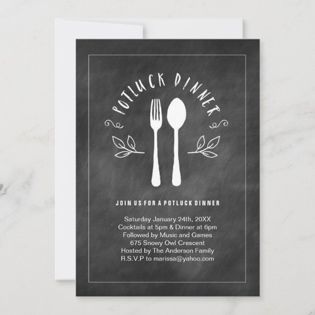Potluck Dinner Invitation (Front)