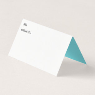 Potluck Dish Recipe Tent Cards w/ Turquoise Accent