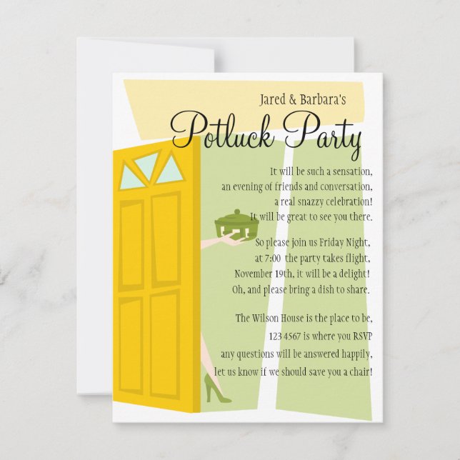 Potluck Party Invitation (Front)