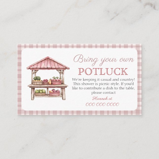 Potluck picnic request Bridal Shower card (Front)