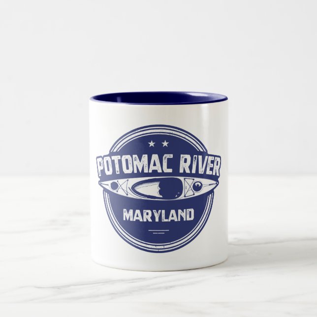 Potomac River, Maryland Two-Tone Coffee Mug (Center)