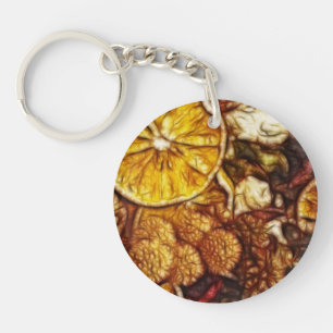 Potpourri Oranges Fractal Key Ring