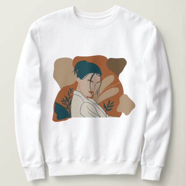 potraits flat design with boho colours sweatshirt (Design Front)