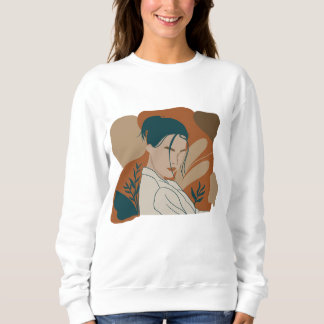 potraits flat design with boho colours sweatshirt