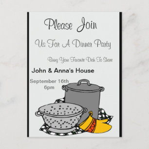 Pots Dinner Invitation Postcard