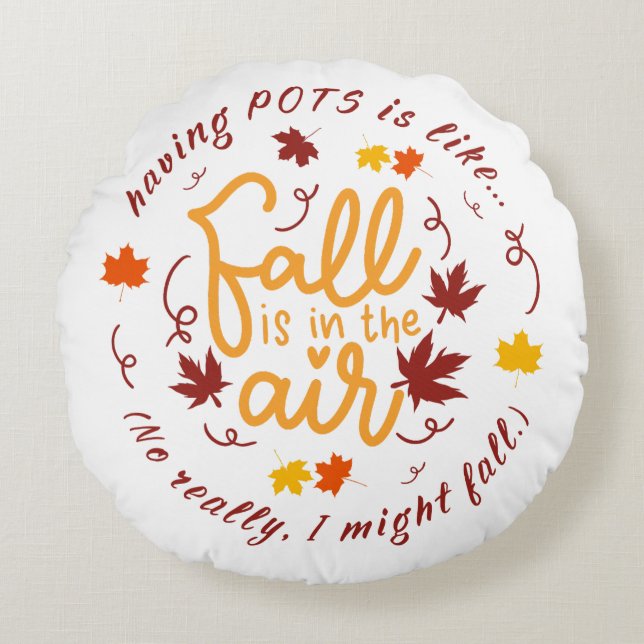 Pots Fall Theme Round Pillow (Front)