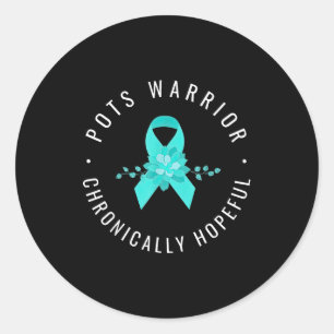 Pots Warrior Hopeful Ribbon Pots Awareness Day  Classic Round Sticker