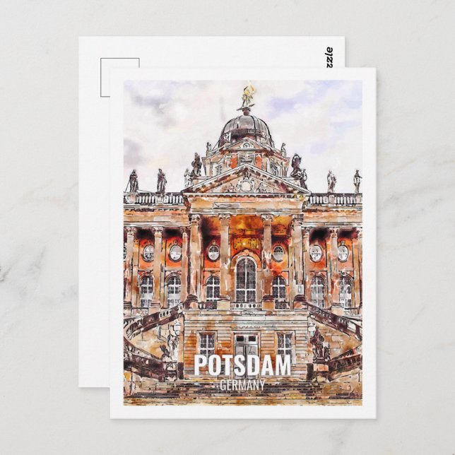 Potsdam Germany Famous Travel Place Watercolor Postcard (Front/Back)