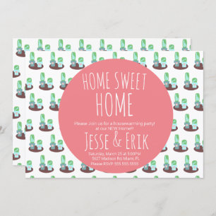 Potted Cactus Cacti Greenery Housewarming Party Invitation