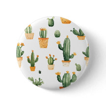 Potted Cactus on White