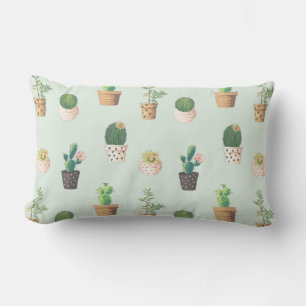 Potted Cactus Pattern Outdoor Pillow