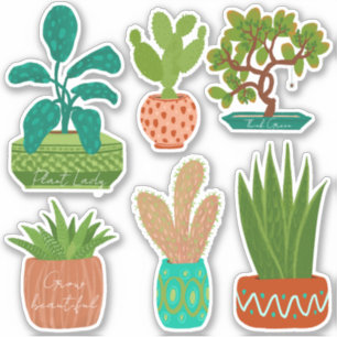 Potted cactus Stickers scrapbook houseplants